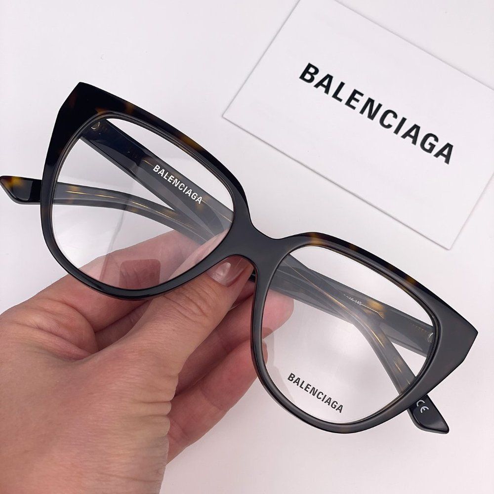 Balenciaga Everyday BB0129O 005 Eyeglasses Cat Eye Havana Women